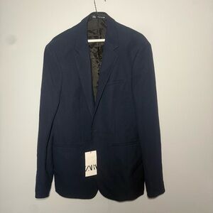 NEW $129 Retail Zara Men's Navy Blazer Size 42